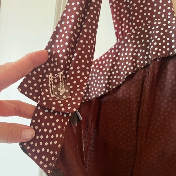 Vintage Alyn Paige brown romper with small white polka dots - Picture 8 of 11
